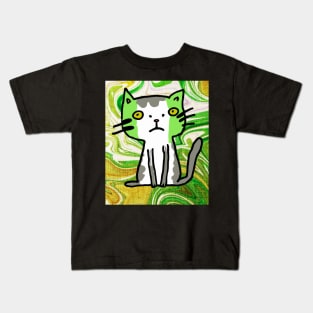 green cat Kids T-Shirt